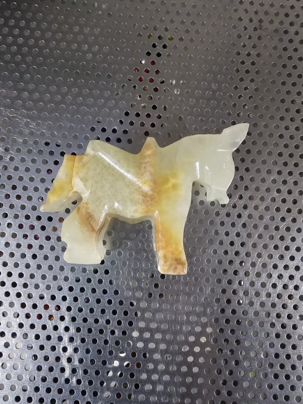 White Onyx Carved Donkey Figure Fingurine Vintage - Picture 1 of 5